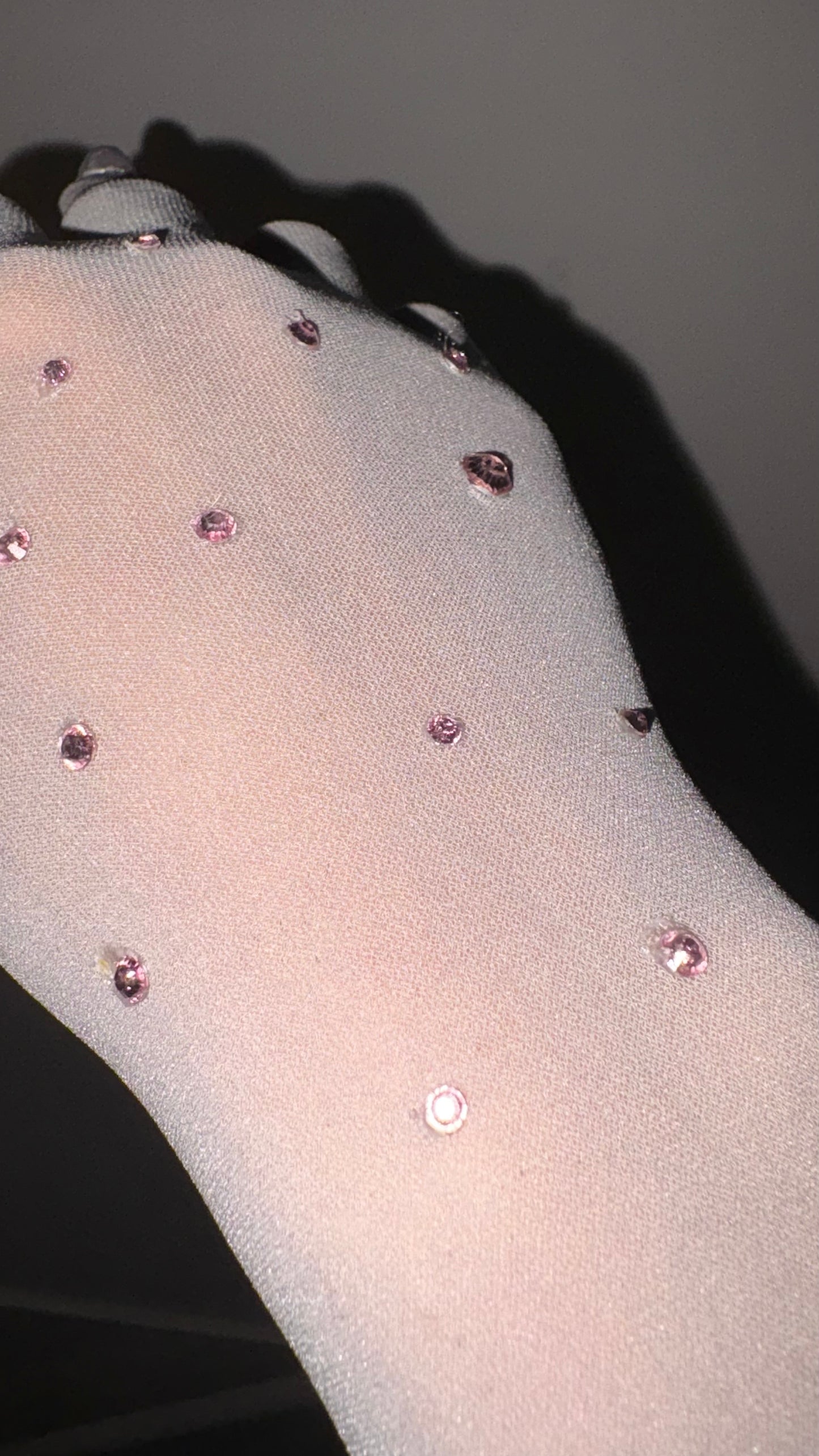 Metallic Stones on Grey Nail Glove